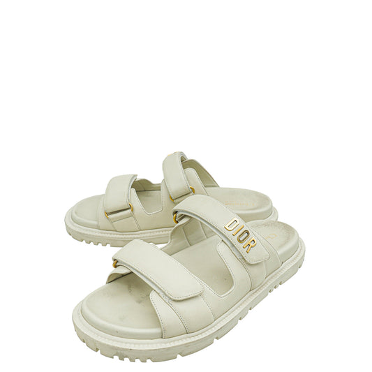 Dior Shoe Christian Act Slide Sandals 40 Cream Shoes