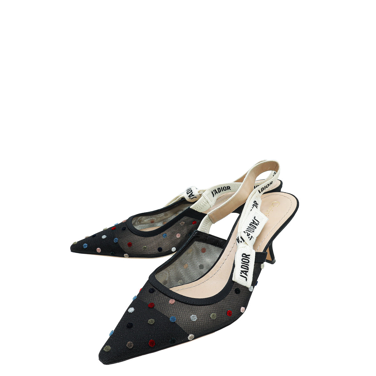 Dior Sling Bag Christian J'a Velvet Dot Mesh Slingback Black Mini Shoes Slingback Pump 40