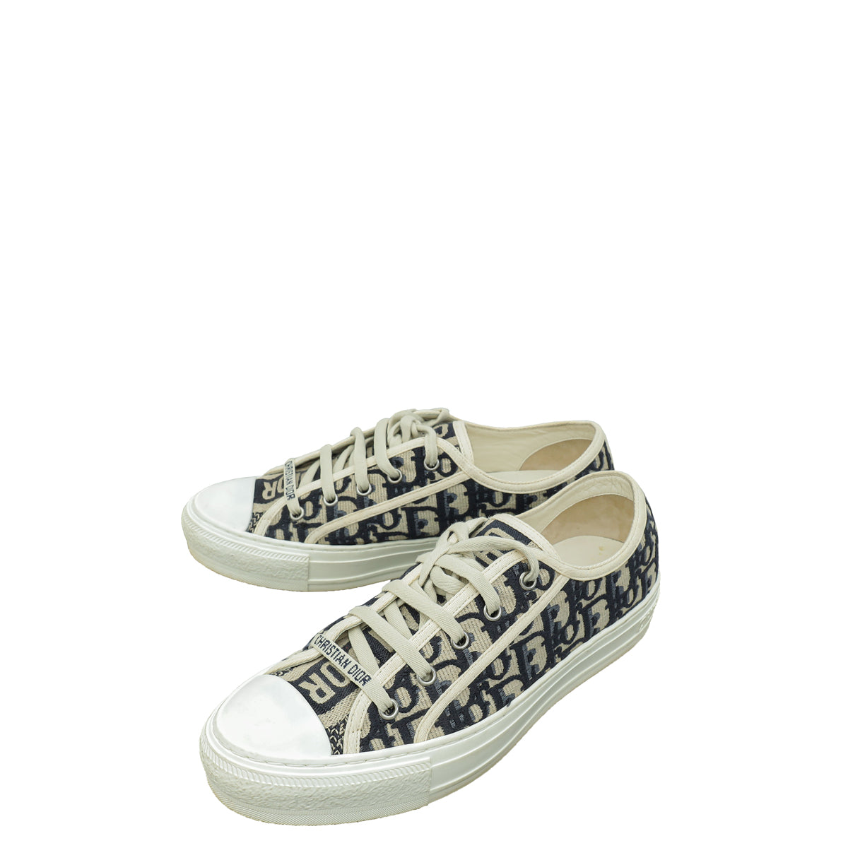 Dior Shoe Christian Oblique Walk N' Low Top Sneaker Blue Navy Shoes Sneaker 39 5