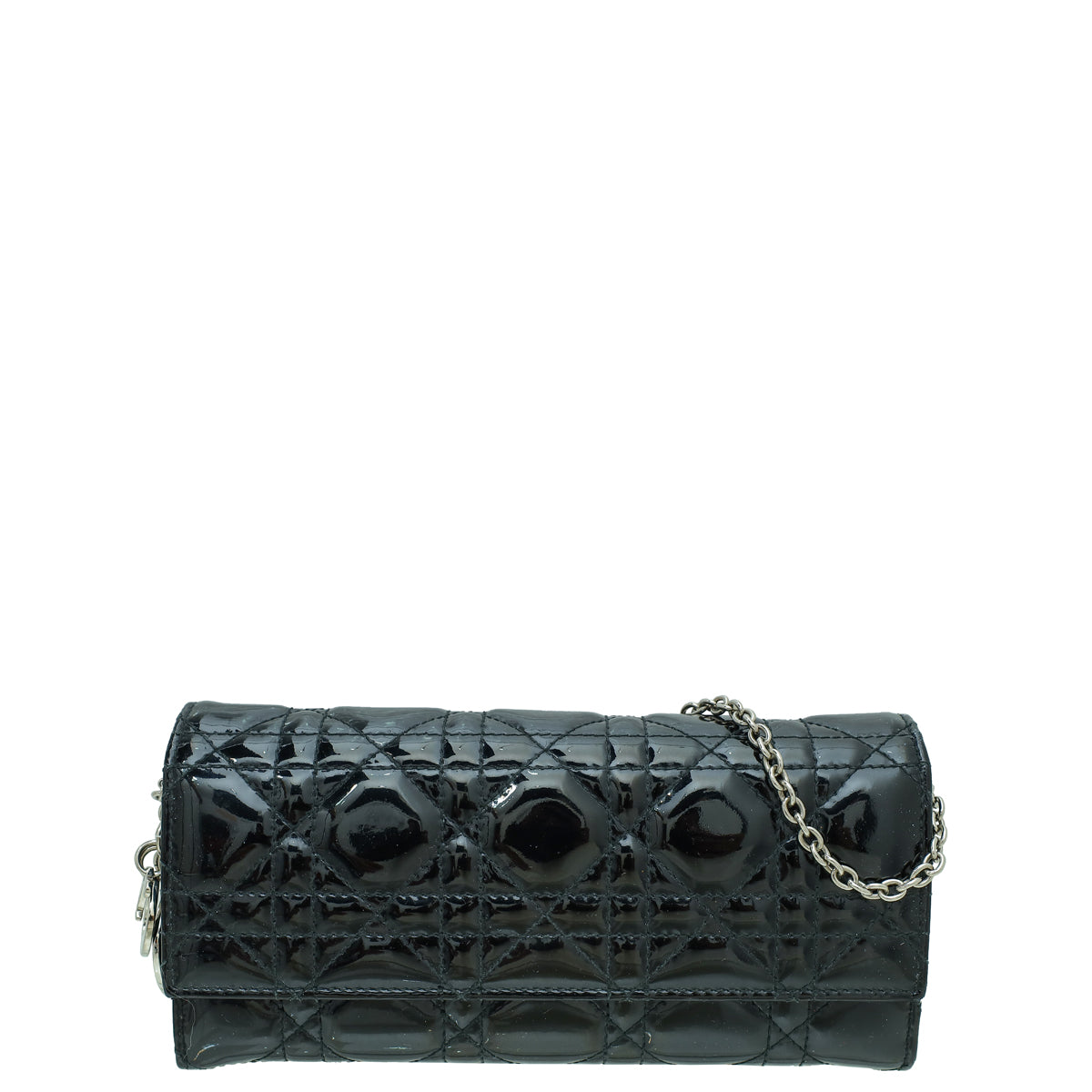 Dior Handbag Christian Lady Wallet Black Chain