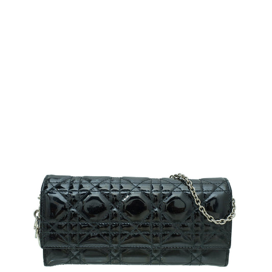 Dior Handbag Christian Lady Wallet Black Chain