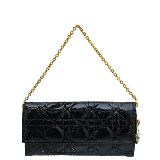 Dior Handbag Christian Lady Rendezvous Wallet On Black Chain