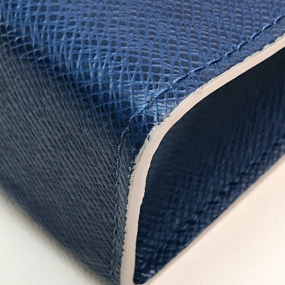 Louis Vuitton business M30399 Taiga Pochette Leather Blue Clutch Bag