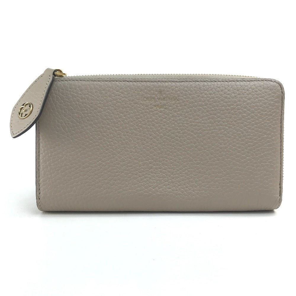 Louis Vuitton Long Purse M63104 Taurillon Clemence Monogram Leather Beige Gold Wallet Case