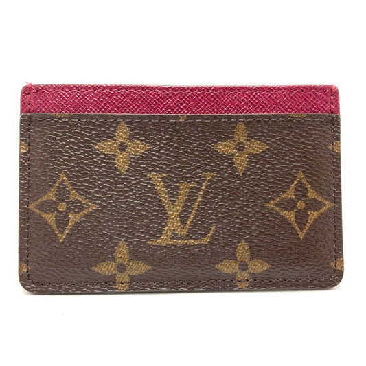 Louis Vuitton M60703 Porte Cartes Simple Monogram Canvas Brown Wallet Case
