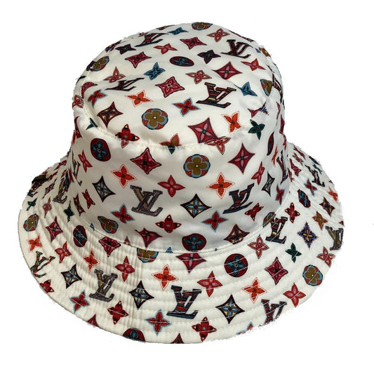 Louis Vuitton M76718 x Bob Lovely Gram Monogram Nylon White Multicolor Hat