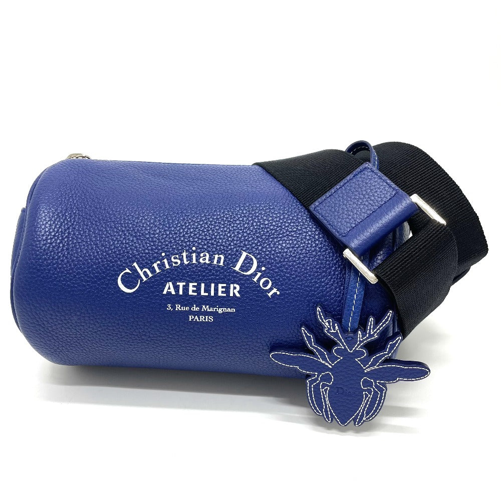 Dior Shoulder Bag Atelier Roller Bag Mens Leather Blue
