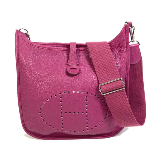 Hermes Shoulder Bag Taurillon Clemence Type Evelyn3 Pm Troyes Purple