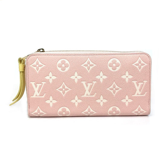 Louis Vuitton Long Purse M81279 Ann Platt Monogram Leather Beige Pink Wallet Case