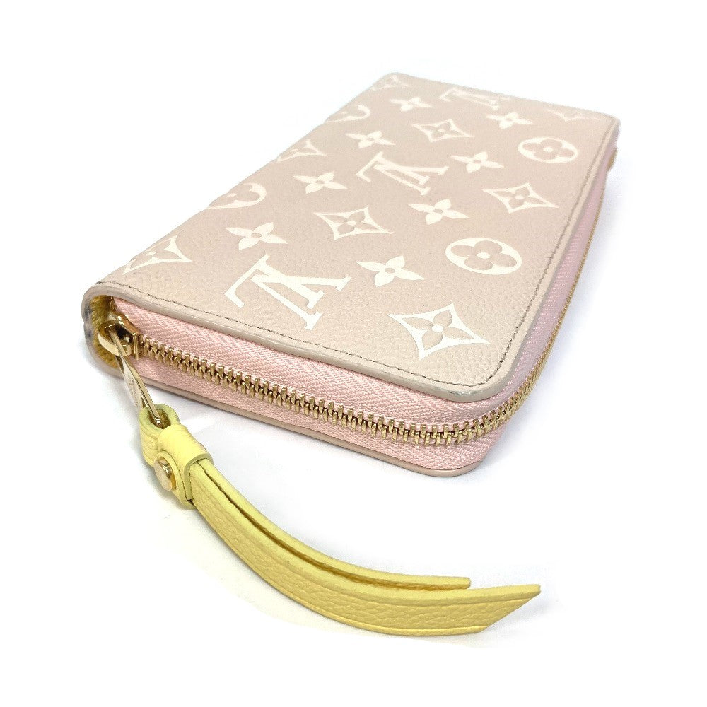 Louis Vuitton Long Purse M81279 Ann Platt Monogram Leather Beige Pink Wallet Case