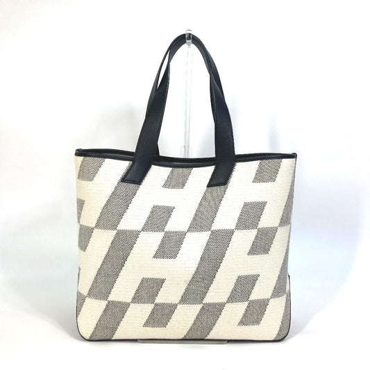 Hermes Tote Bag Vaux Swift Hippo Bias Ambier Gm Canvas Black White