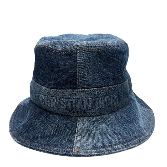 Dior Hat Patchwork Bucket Hat Women Handbag Denim Blue Bucket Bag