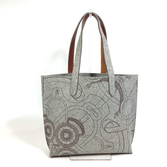 Hermes Tote Bag Felt Shoulder Bag Shoulder Bag Tote Leather Gray