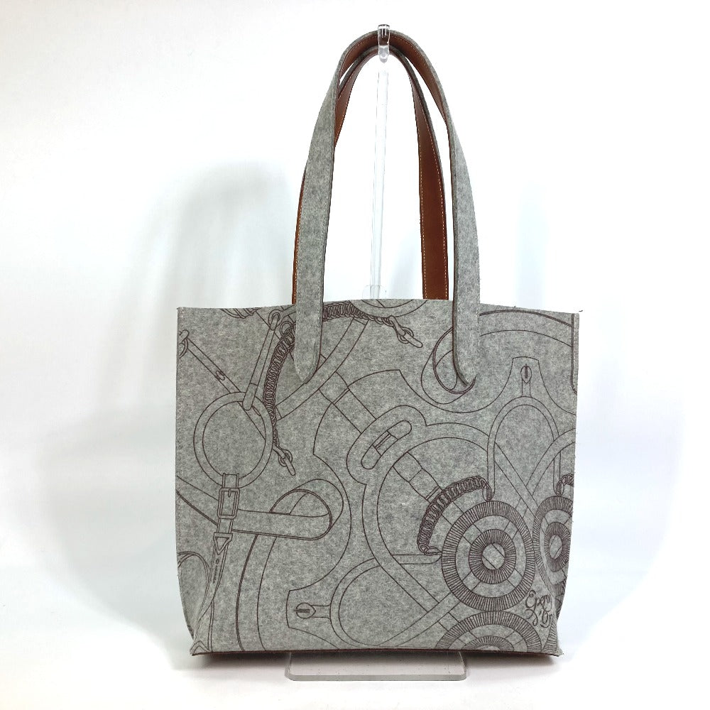 Tote Bag Felt, Gray Shoulder Bag Shoulder Leather