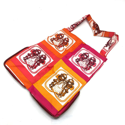 Hermes Tote Bag Buffel Skipper Silk Silky Pop Handbag Red