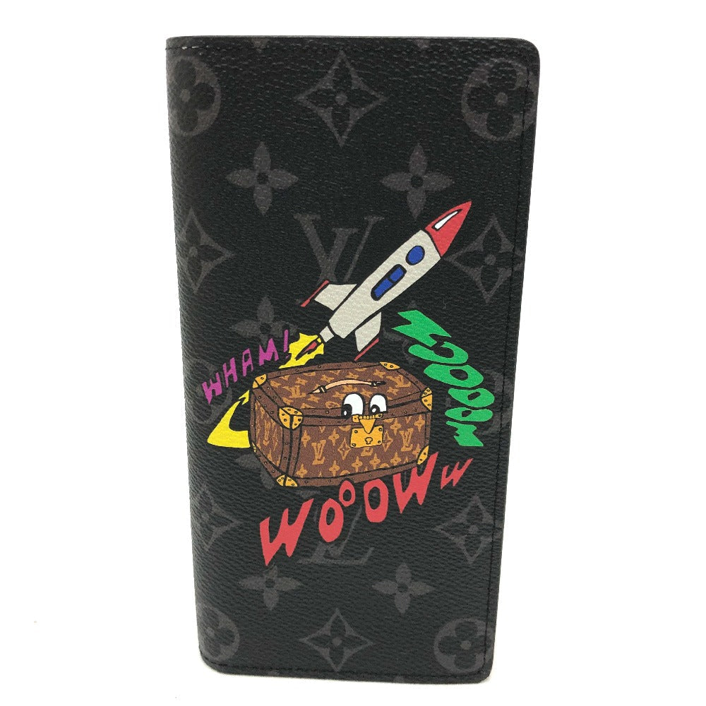 Louis Vuitton Long Purse M80931 Eclipse Monogram Canvas Black Wallet Case