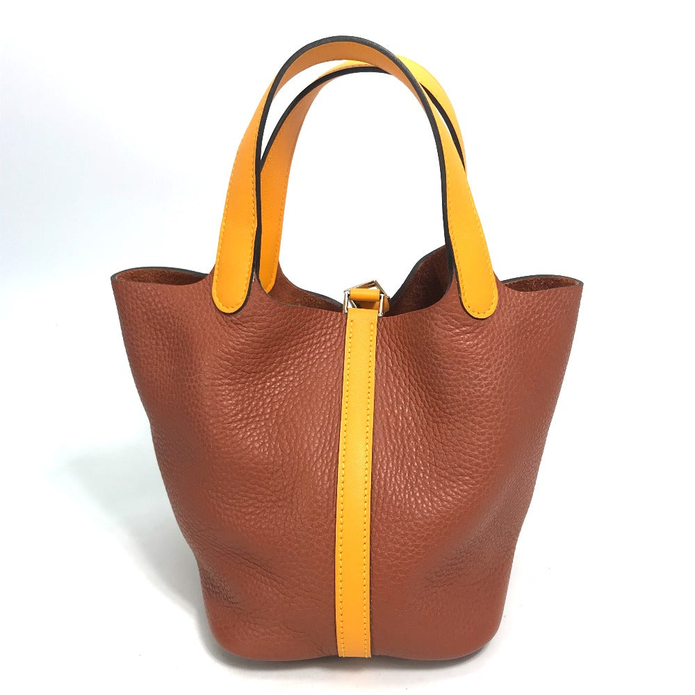 Hermes Handbag Togo Vaux Swift Type By Color Picotan Brown Orange Travel Bag