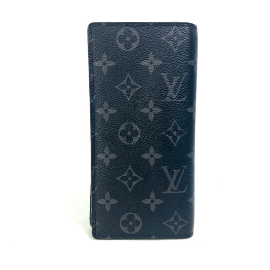 Louis Vuitton Long Purse M61697 Eclipse Monogram Canvas Black Wallet Case