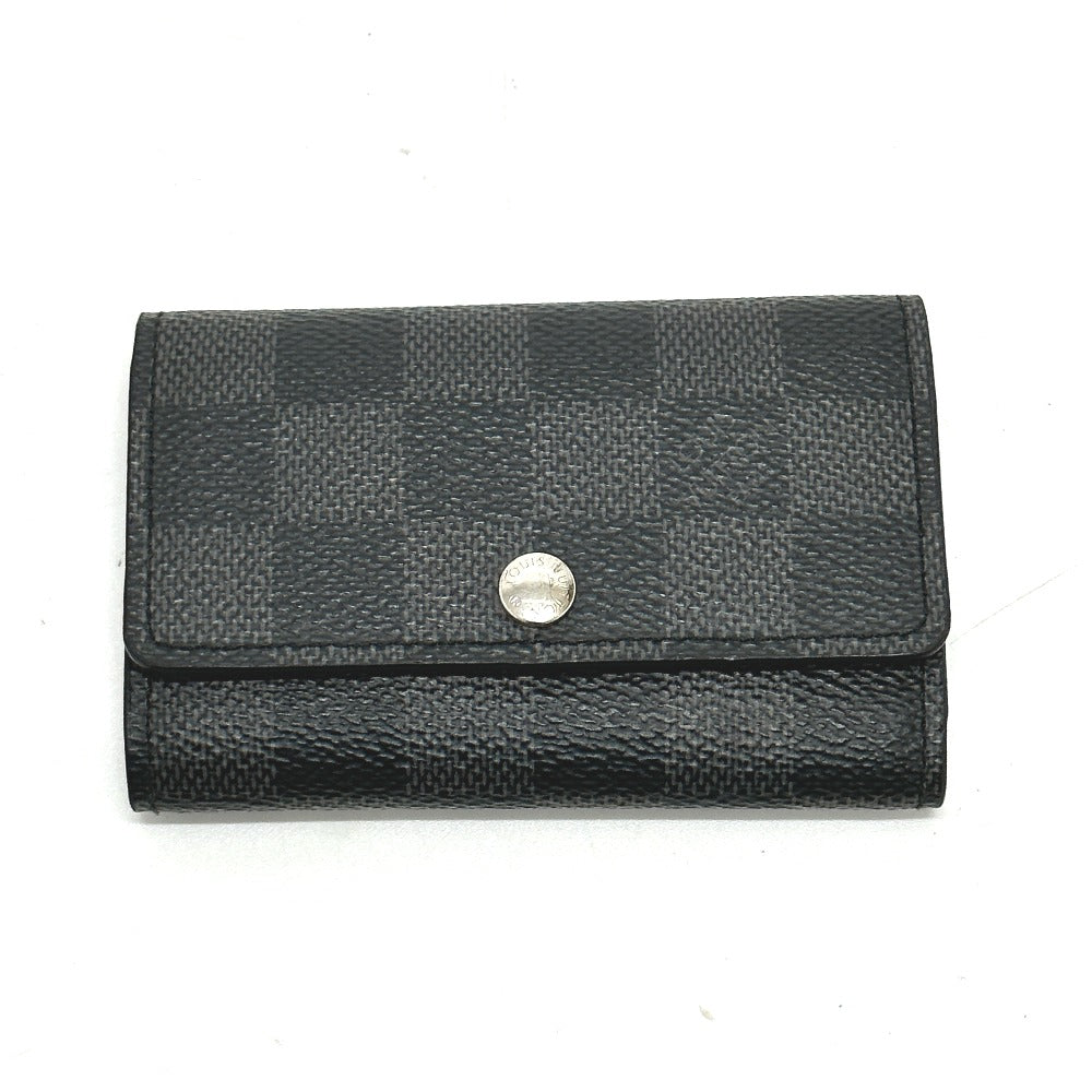 Louis Vuitton Key holder N62662 Damier Canvas Black Key Chain E 1