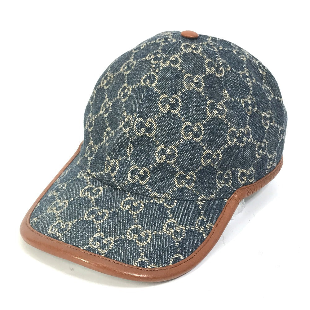 Gucci GG M 58cm Canvas Denim Navy Logo Hat