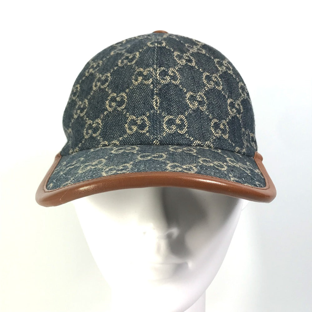 Gucci GG M 58cm Canvas Denim Navy Logo Hat