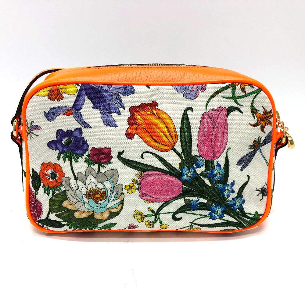 Gucci flora Leather Canvas Multicolor Shoulder Bag
