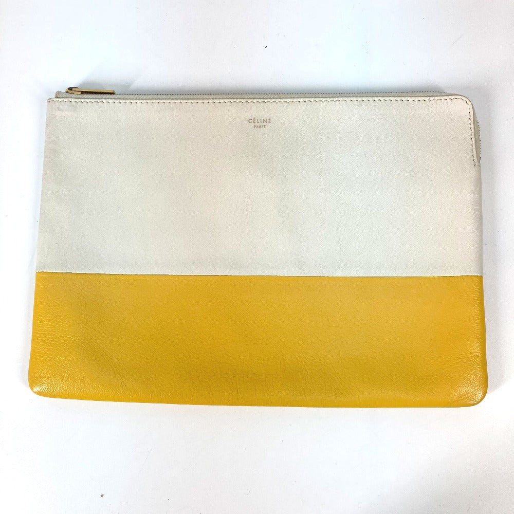 Clutch Bag X Yellow By Color Women Leather White