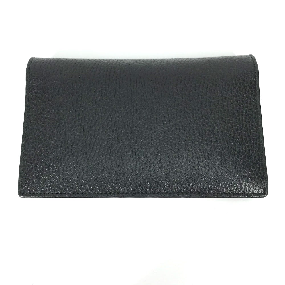 Gucci Interlocking G Leather Black Chain Wallet Case