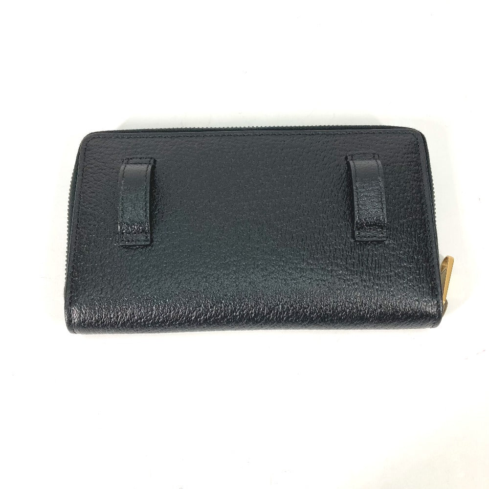 Gucci Long Wallet Purse Belt Waist Leather Black Accessory