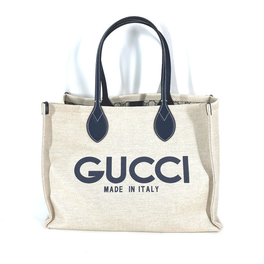 Gucci typex Japan limited JAPAN logo Leather Canvas Black Beige Tote Bag