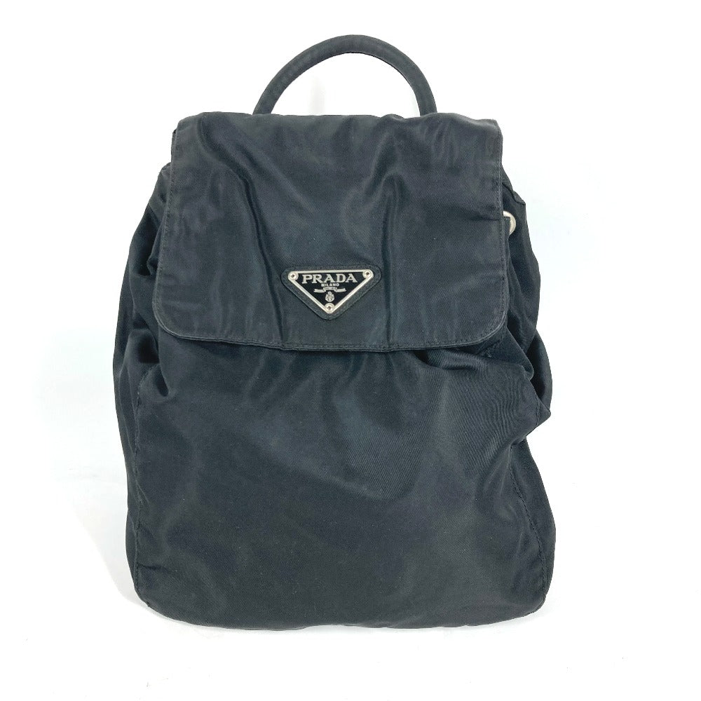 Backpack Triangle Plate Women Handbag Nylon Black