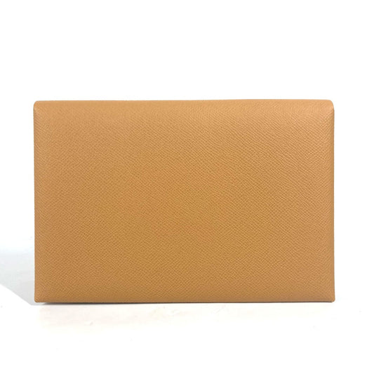 Hermes Clutch Bag Epsom With Porch Calvi Gm Brown Pink