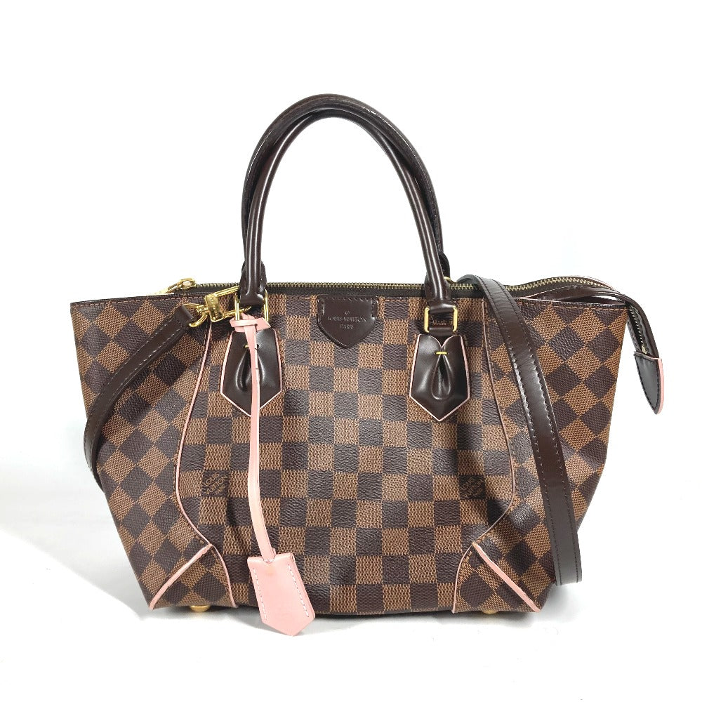 Louis Vuitton N41554 Damier x Damier Kaisa Canvas Brown Pink Handbag