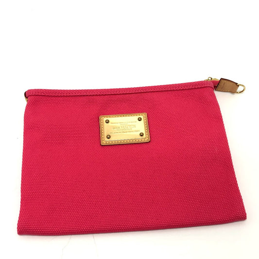 Louis Vuitton Pouch M40065 Antigua Pochette Platt Canvas Pink Clutch Bag