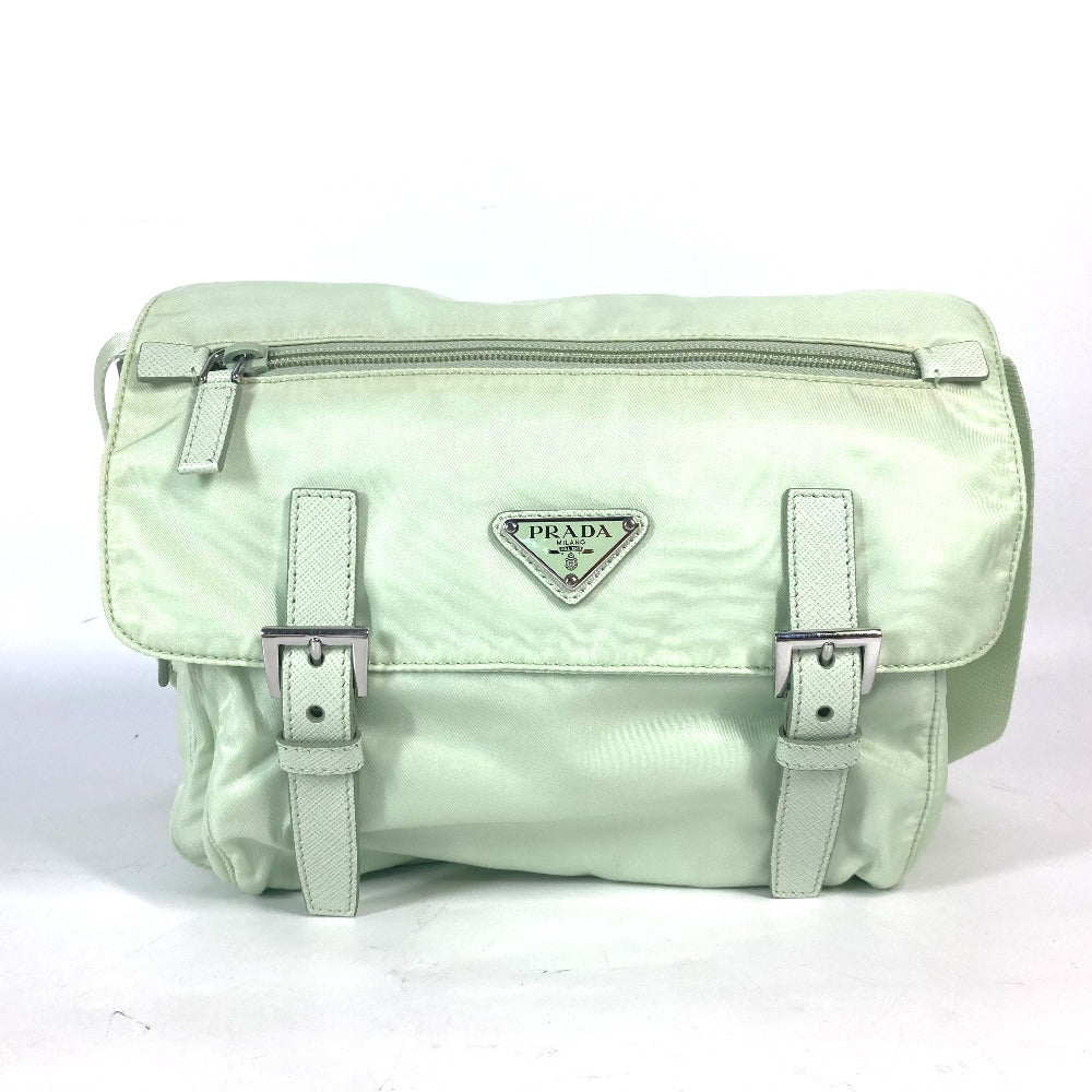 Shoulder Bag Triangle Plate Re Women Nylon Green