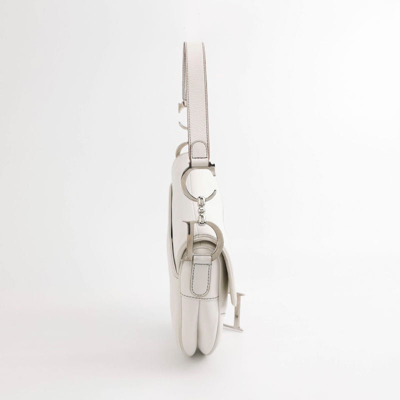 Dior Saddle With Hardware Handbag Leather White Travel Bag
