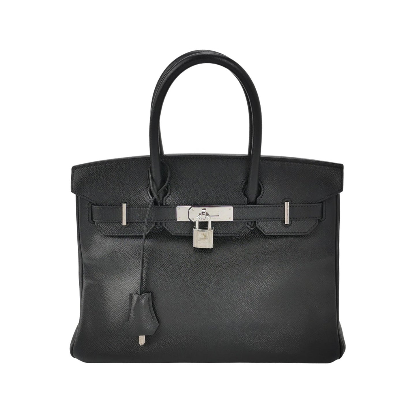 Hermes Birkin Epsom Palladium Hardware Handbag Leather Black Travel Bag
