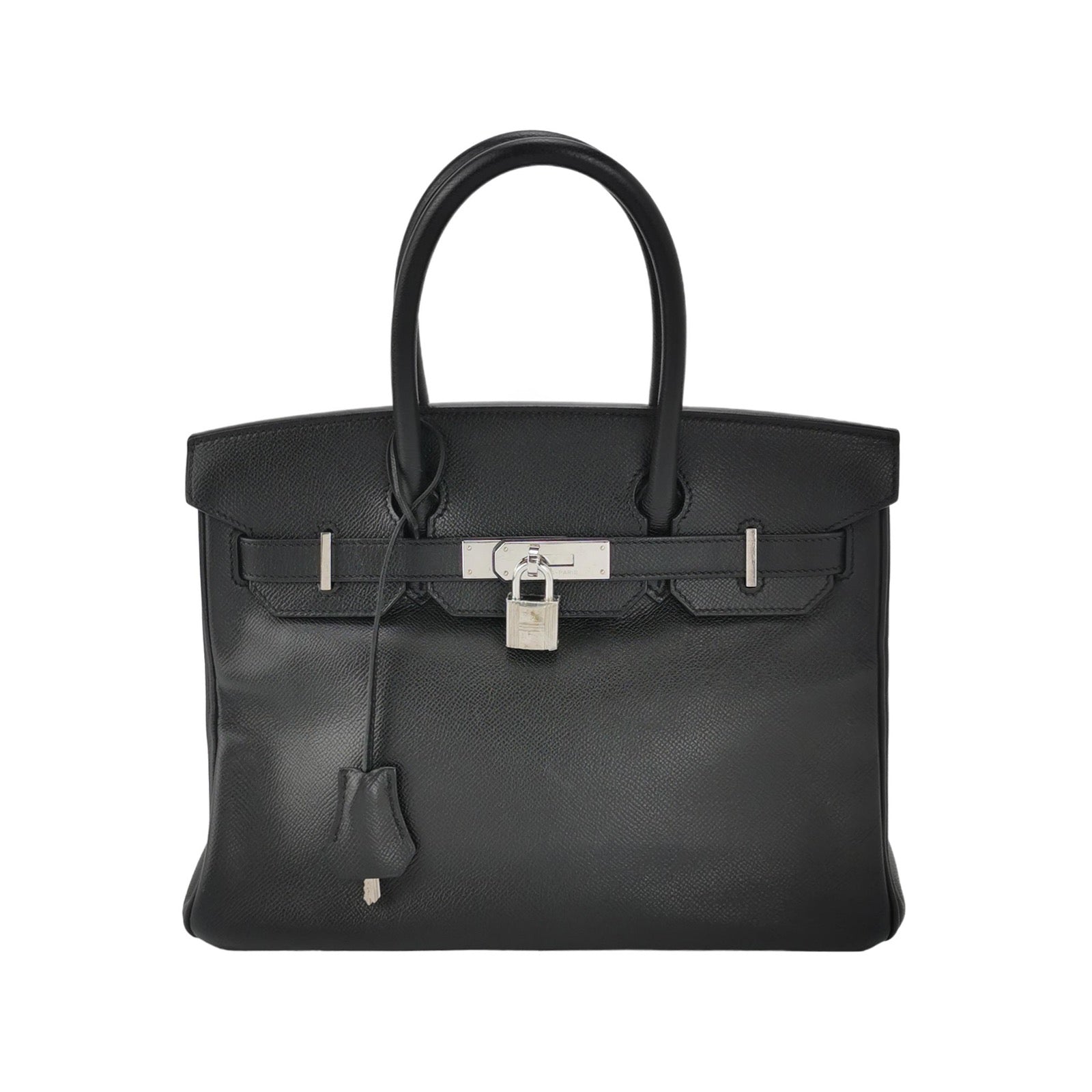 Hermes Birkin Epsom Palladium Hardware Handbag Leather Black Travel Bag