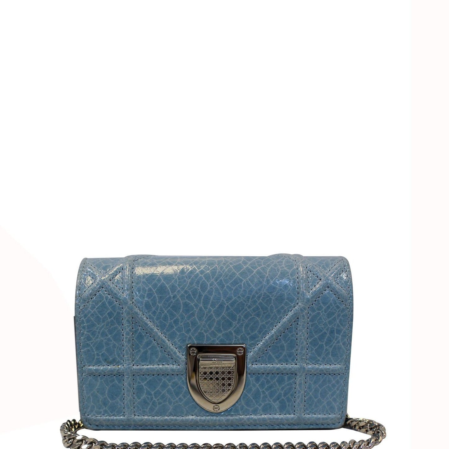 Dior Ua ama Crossbody Bag Leather Blue Mini