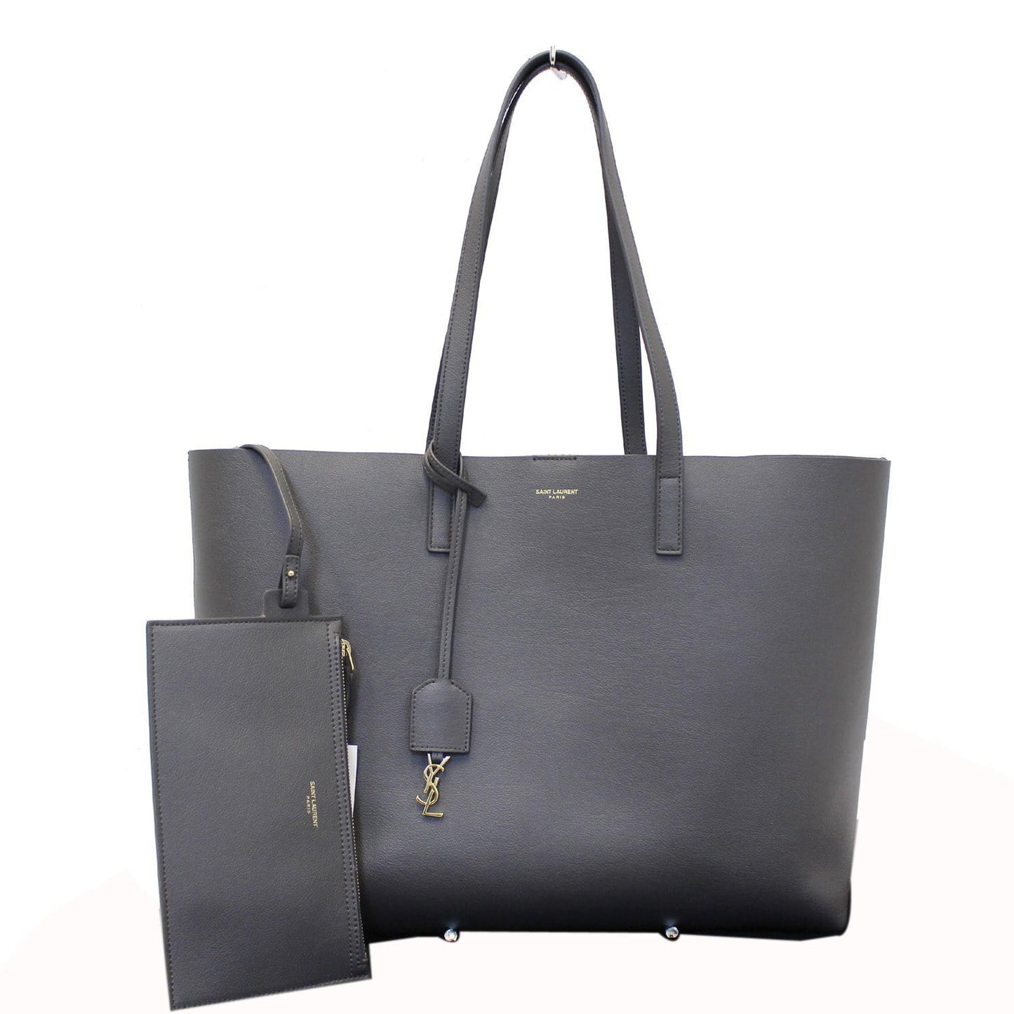 YSL Saint Laurent Saint Laurent Shopping Tote Bag Grey Leather