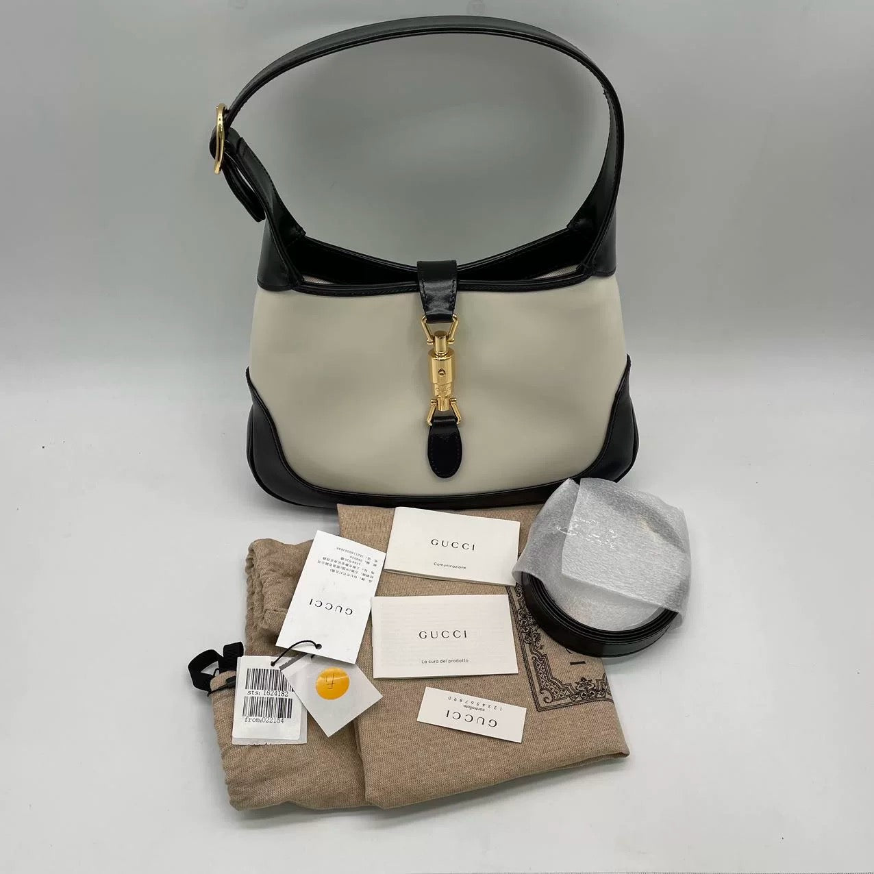 Gucci Jackie & Leather Black White Small Travel Bag Small 4