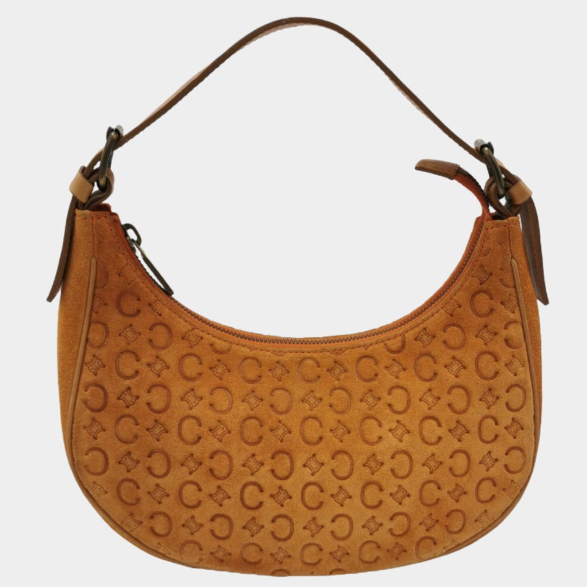 Celine Ava Hobo Pumpkin Caramel Shoulder Bag Leather Suede Shoes