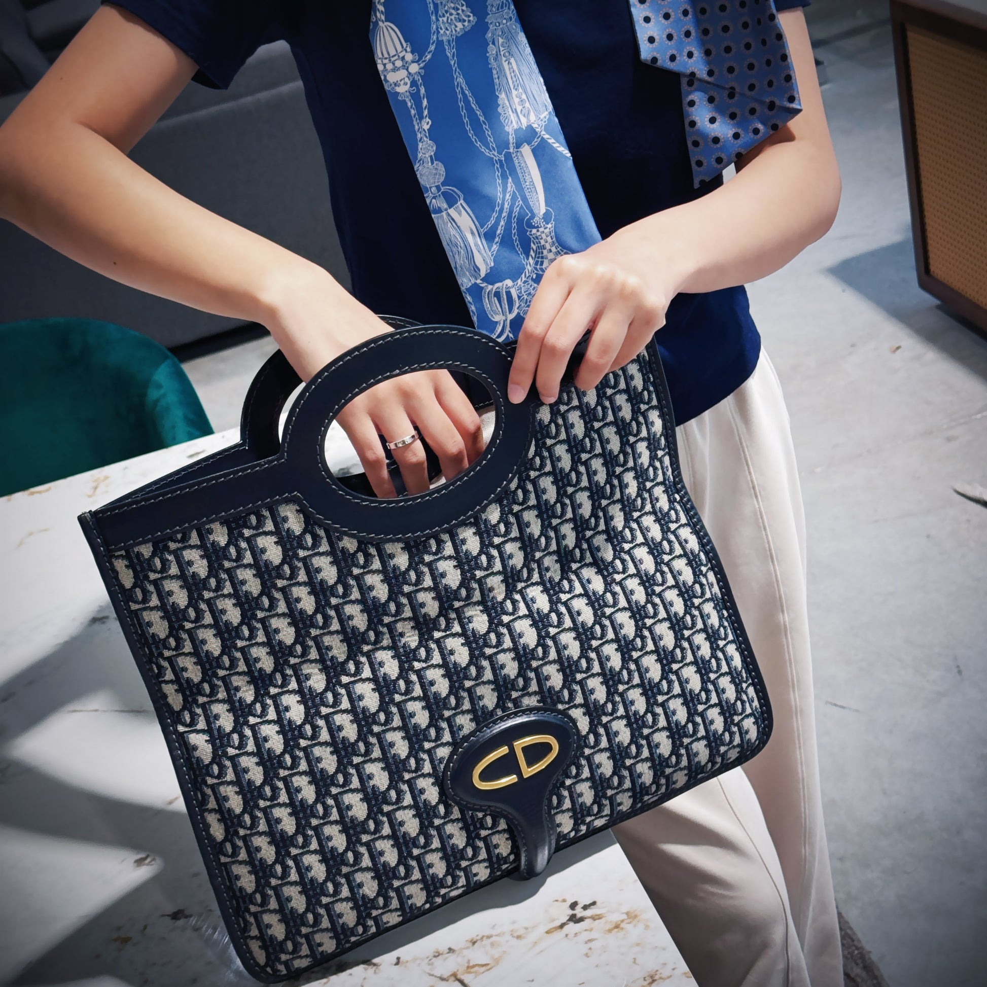 Dior Christian Oblique Fold Over Clutch Tws Clutch Bag