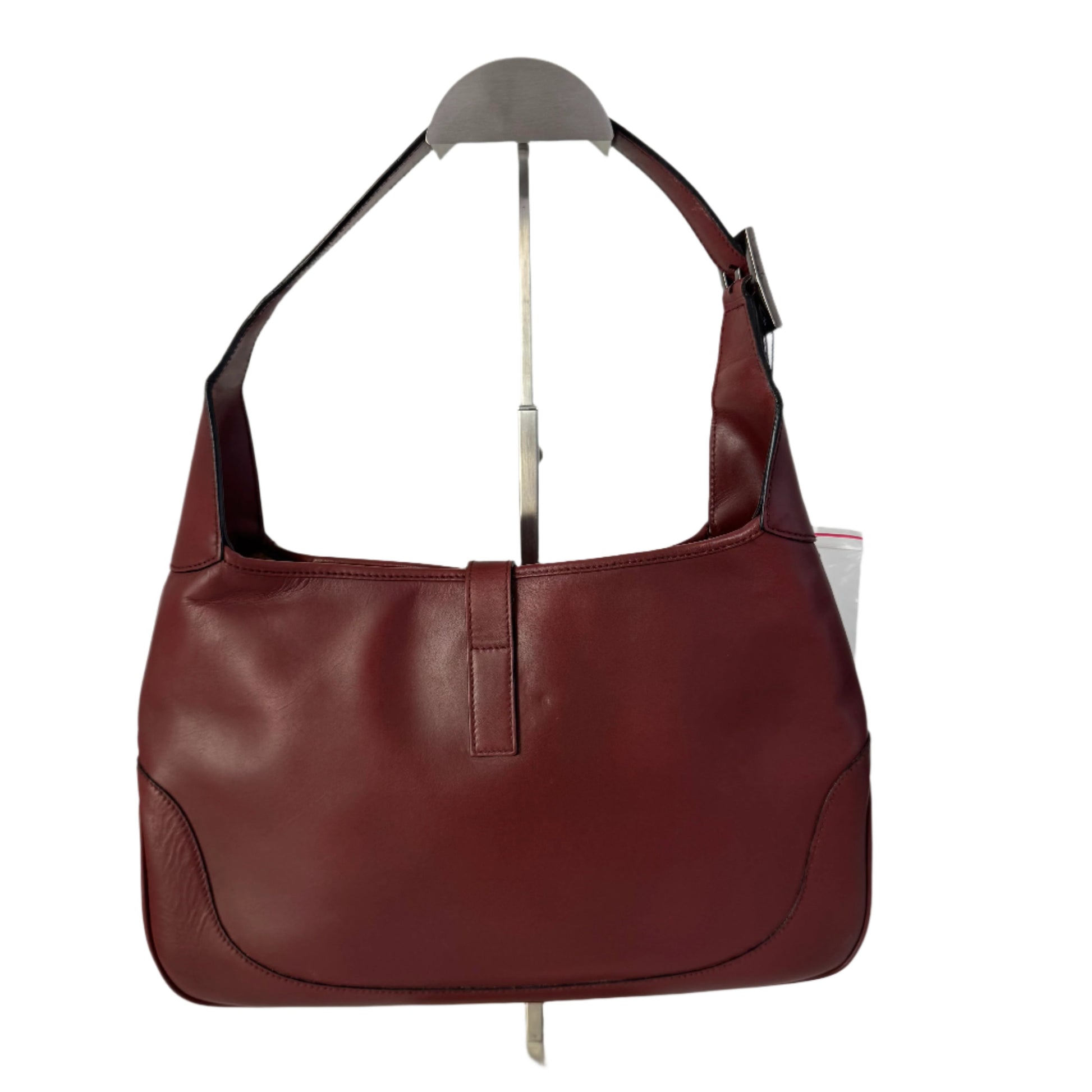 Gucci Jackie Burgundy Hardware Handbag Leather Silver Travel Bag