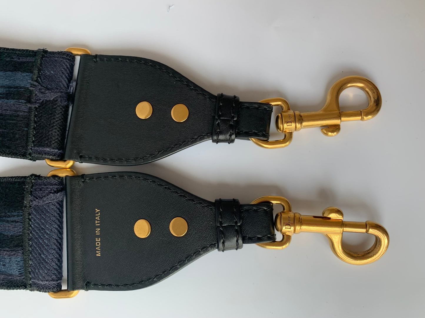 Dior Saddle Strap Navy With And Metal Handbag Canvas Logo Travel Bag