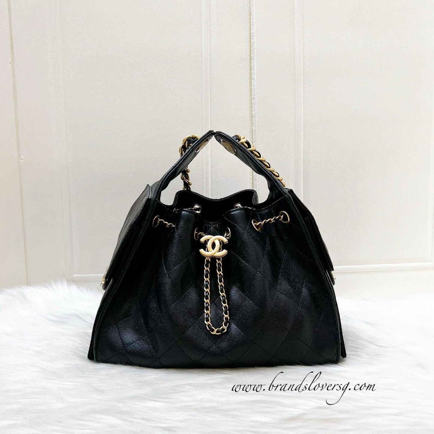 Chanel 25 Small Hobo Bag in Black Caviar and AGHW (Model: )