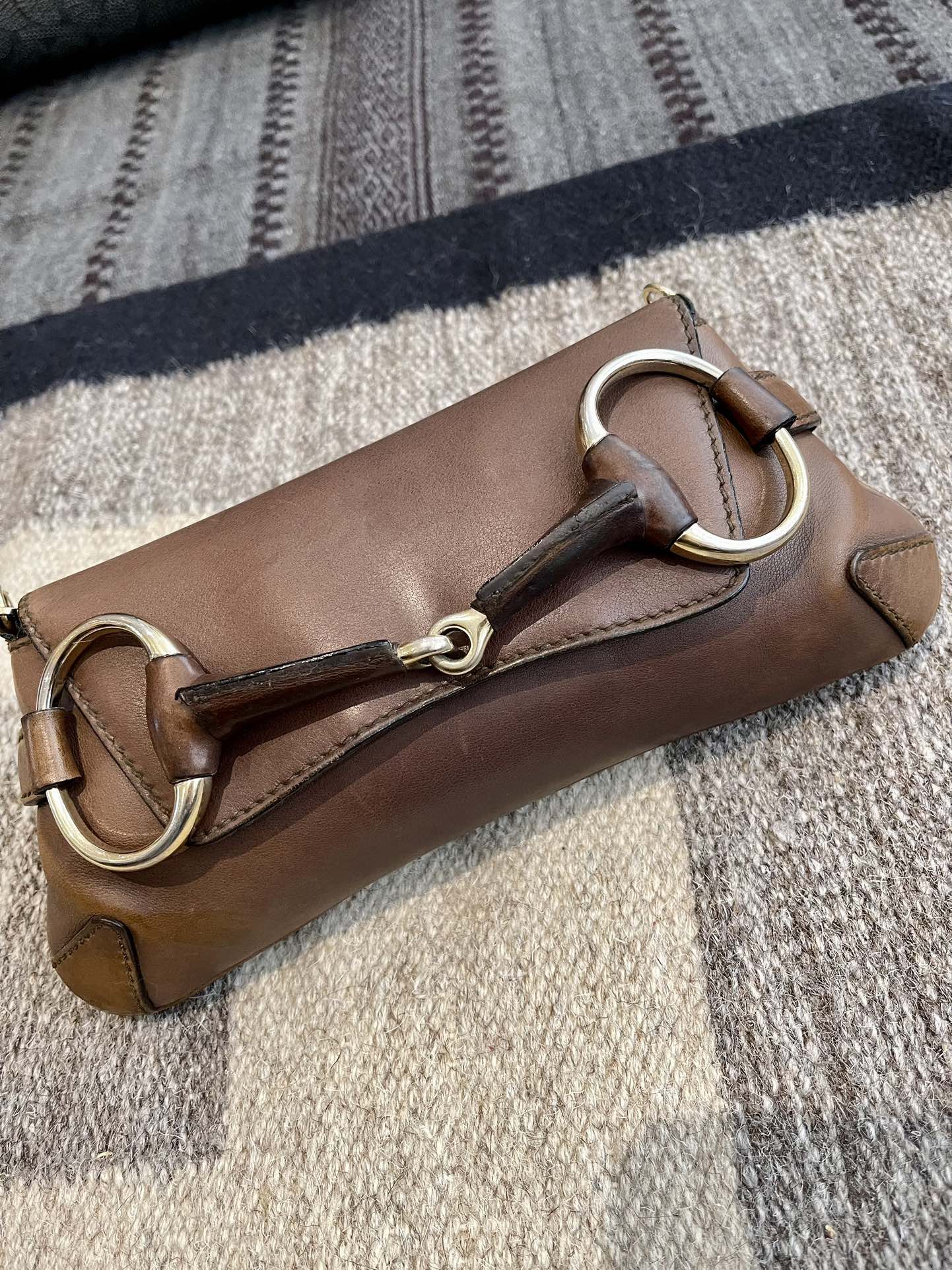 Gucci Horsebit Coffee Leather Brown Small Shoulder Bag