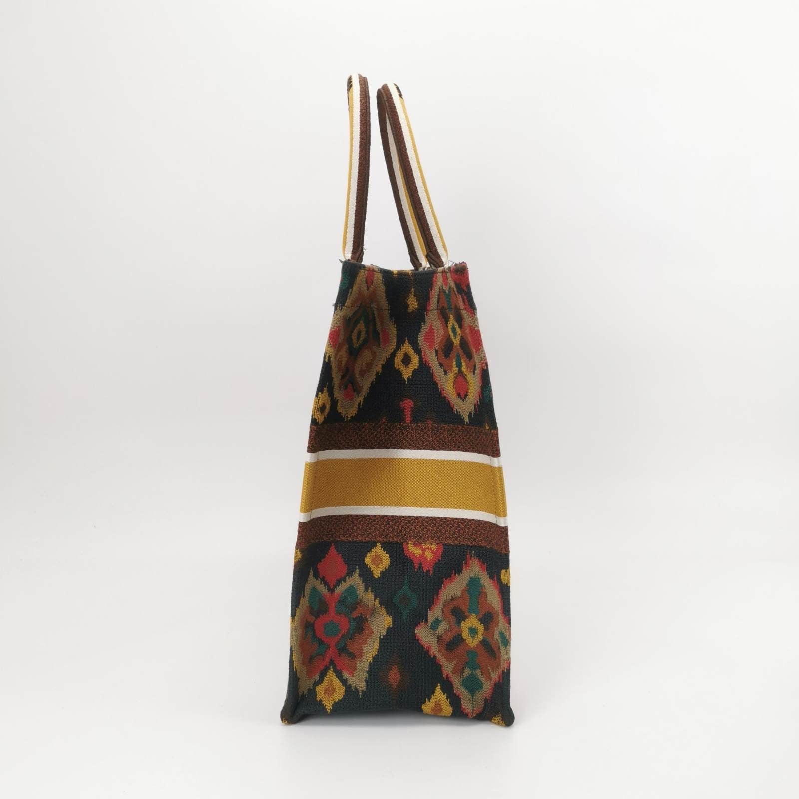 Dior Christian Book Tote Multicolour Floral Motif Embroidered Large Tote Bag