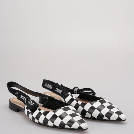 Dior Sling Bag Christian Calfskin Ribbon Checker Print J'A Black Shoes
