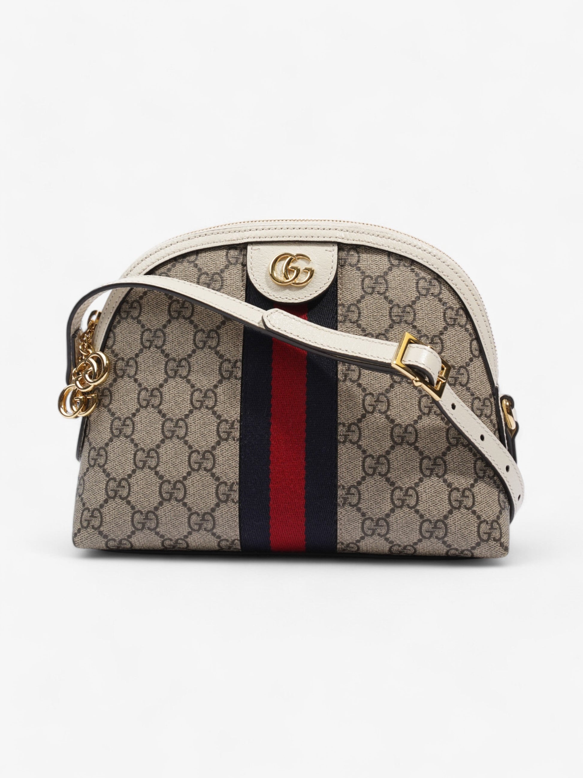 Gucci Ophidia Supreme Crossbody Bag Canvas White Canvas Small